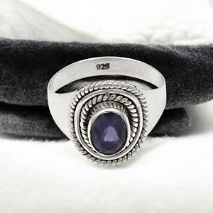 Natural Iolite Gemstone <b>Rings</b> Women's Fine Fashionable Handmade Jewelry Personalized <b>Statement</b> <b>Rings</b> at Lowest Wholesale Prices - Product Image 5