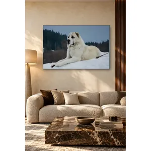 Impresión en lienzo de un perro pastor blanco Fida durmiendo en la nieve - Product Image 3