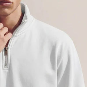 Col montant et fermeture éclair, tissu en coton/polyester pour un ajustement décontracté, sweat-shirt à manches longues pour homme avec service OEM en gros - Product Image 3