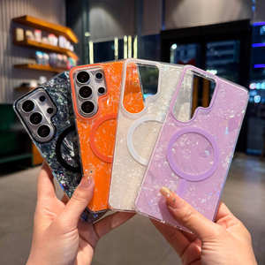 Coque de téléphone en TPU magnétique antichoc avec paillettes de luxe pour Android Styles INS Plus, artisanat spécial en époxy - Product Image 4