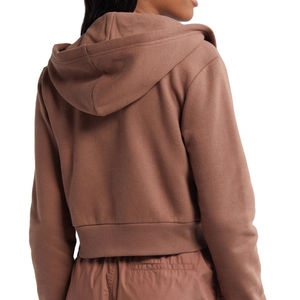 Sudadera con Capucha Informal de Invierno para Mujer, Color Sólido, Transpirable, Antibolitas, Corte Recortado con Logotipo Personalizado, Sudaderas con Capucha para Mujer - Product Image 2