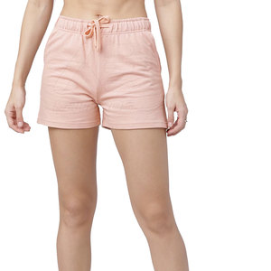 Shorts décontractés légers et respirants pour femmes avec cordon de serrage et taille mi-haute 100% coton coupe classique en vente en ligne - Product Image 1
