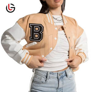 Veste Letterman grande taille pour femmes à vendre Veste Letterman courte en laine pour femmes meilleure vente - Product Image 1