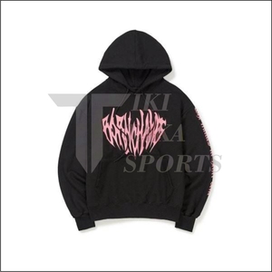 เสื้อฮู้ดดี้ผู้ชายไซส์ใหญ่ ผ้าฝ้าย 100% 380gsm คุณภาพสูง พิมพ์ลายดิจิตอล ดีไซน์เส้นสีดำ ป้องกันการเป็นขุย ผลิตในจีน - Product Image 4