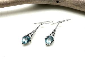 925สเตอร์ลิงเงินทำด้วยมือพลอยสปินเนอร์ต่างหูบุษราคัมสีฟ้า925หินแข็งผู้หญิงเครื่องประดับต่างหูตุ้งติ้ง - Product Image 2