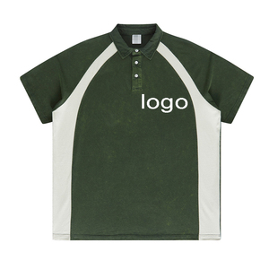 OEM al por mayor de encargo retro de la vieja escuela estilo polo casual americano de bloqueo de los hombres Polo lavado con ácido tie Dye Polo camisa - Product Image 6