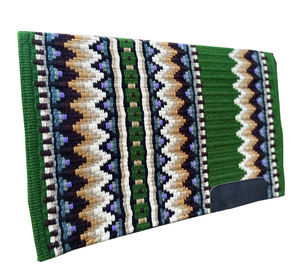 Tapis de selle équestre occidental en cuir de qualité fait à la main avec doublure en laine polaire NZ couvertures en laine - Product Image 1