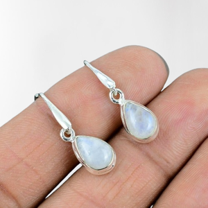 Pendientes de piedras preciosas de piedra lunar Spinner de plata de ley sólida 925, joyería perfecta para mujer, Pendientes colgantes, regalo para Fuego Azul - Product Image 1