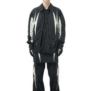 Chaqueta de PU Estilo Y2K para Hombre, con Parches Bordados, Logotipo Personalizado, Estilo Urbano, Hip Hop, Gótico, Chaqueta Bomber Lineal de Invierno - Product Image 4