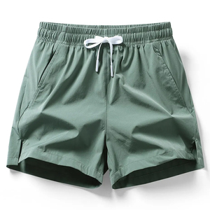 Pantalones cortos informales de algodón de verano para hombre, cómodos, con cordón en la cintura, respetuosos con el medio ambiente, ropa de playa para entrenamiento de gimnasio, pana Vintage sólida - Product Image 6