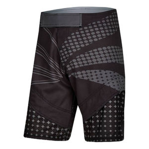 กางเกงขาสั้นผ้าไนลอนสีดำสำหรับมวยไทยออกแบบเองได้โลโก้และออกแบบได้ตามต้องการ - Product Image 1