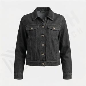 Veste en jean en gros pour femmes, vêtements en coton à la mode, jean court élégant, vêtements tendance, vêtements décontractés, vêtements d'extérieur personnalisés - Product Image 1