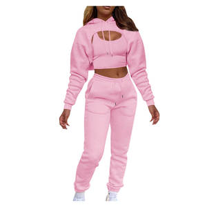 Conjuntos Deportivos para Mujer, Chándal de 3 Piezas, Atuendo de Otoño, Sudadera con Capucha de Manga Larga, Pantalones Ajustados, Cómodos - Product Image 2