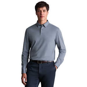 Camiseta de Manga Larga Personalizada en Color Azul Acero, Corte Clásico, 100% Algodón, Transpirable, de Secado Rápido, para Actividades Casuales al Aire Libre, Venta al Por Mayor - Product Image 1