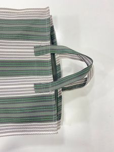 กระเป๋าช้อปปิ้งลายทางมีซิปใช้ซ้ำได้กระเป๋าชายหาดและเครื่องสำอางแฟชั่นรีไซเคิลเป็นมิตรต่อสิ่งแวดล้อมออกแบบได้ตามต้องการ - Product Image 2