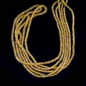 Cuentas Rondelle facetadas de zafiro amarillo Natural de 42 quilates y 17 pulgadas de largo, joyería personalizada de 2-3mm con cuentas de piedra de regalo de Navidad - Product Image 5