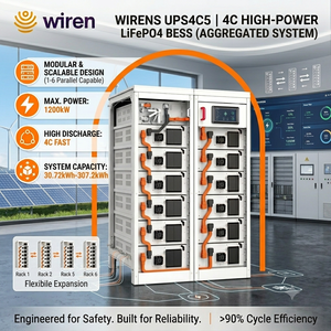 Gabinete de Almacenamiento de Energía Industrial de Alta Potencia LiFePO4 de 1200kW, Sistema de Baterías Comercial BESS de 307.2kWh - Product Image 1