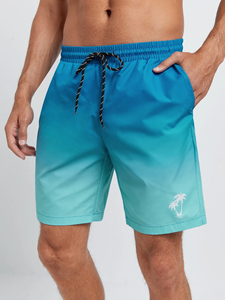 Shorts de bain pour hommes personnalisés avec logo, 18 couleurs unies, shorts d'été pour hommes, shorts de plage, maillots de bain, entrejambe de 5 pouces, shorts de plage pour hommes - Product Image 2