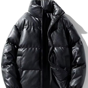 Chaqueta Acolchada Personalizada para Hombre, MOQ Bajo, Chaqueta de Invierno de Alta Calidad, Talla Grande, Negra, Marca Personalizada - Product Image 1