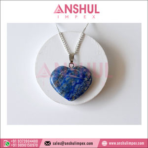 จี้รูปหัวใจ Lapis Lazuli เครื่องประดับแฟชั่นหรูหราดีไซน์ไม่ซ้ำใครพร้อมโซ่จากอินเดีย - Product Image 5