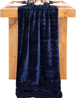 Chemin de table en velours bleu marine de haute qualité, élégant pour les mariages, les dîners et la décoration de table