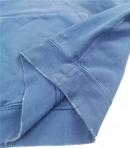 Sudadera con capucha rasgada desgastada lisa de moda Sudadera con capucha hecha a medida Algodón rasgado francés Terry Sudaderas con capucha para hombre - Product Image 5