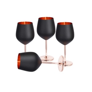 Luxury Black Finished Handmade Steel Wine <b>Goblet</b> Manufacturer and Exporter New Arrival Steel Wine <b>Goblet</b> at Low Price - Product Image 1