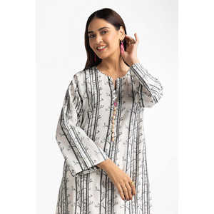 Conjunto de Mujer con Adornos Jacquard, Incluye Camisa y Pantalón Estampado IUSTTS-278 - Product Image 2