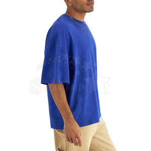 Camiseta de mezcla de algodón de gran tamaño para hombre, ropa informal de verano holgada, Top de algodón 100% - Product Image 3