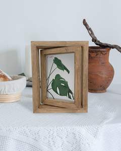 Rotating Floating Picture <b>Frame</b>, <b>4x6</b>, Set of 2, Wooden Double Sided <b>Frame</b>, Fits Vertical or Horizontal Photos, Rustic Tabletop - Product Image 5