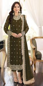 Nueva Georgette pesada pakistaní con traje de trabajo de secuencia de bordado con colección Dupatta pesada - Product Image 3
