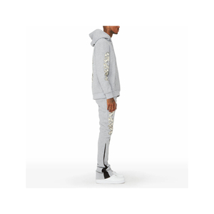Survêtements en coton pour hommes OEM, respirants, imprimés à l'écran, sweat-shirt à capuche, jogging évasé, ensemble trois pièces, ensemble deux pièces superposé - Product Image 3