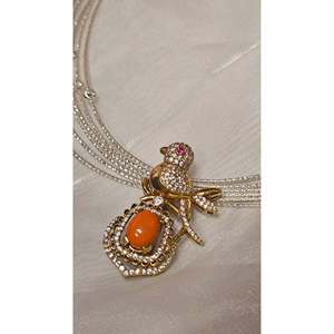 Vintage Coral Pendant & <b>Stud</b> <b>Earrings</b> <b>Set</b> Featuring Animal-shaped Design - Product Image 2