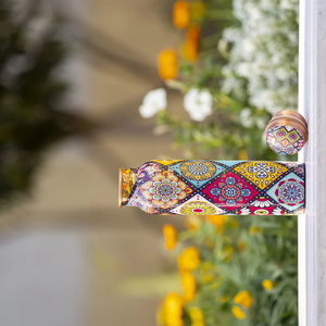 Bouteille d'eau en cuivre 100% écologique, fabriquée à la main, imprimée vert, style zen asiatique, taille personnalisée pour un usage domestique, prix de vente - Product Image 3