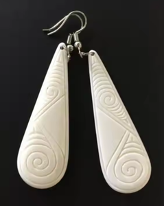 Bone Buffalo <b>Earrings</b> Stylish Handmade Sustainable Jewelry for Party Occasions by Crescent Crafts - Product Image 3