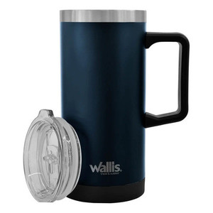 Tazza termica Wallis in acciaio inossidabile da 530 ml con protezione antispruzzo, blu scuro opaco - Product Image 5