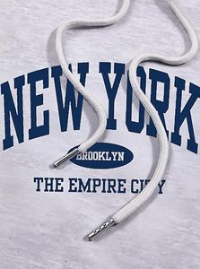Oversize Preppy New York Graphic Hoodie <span class=keywords><strong>Pullover</strong></span> Sudadera de manga larga Ropa Otoño Traje de moda 2025 Diseño personalizado de moda - Product Image 4