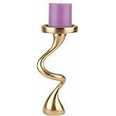 Support à bougies contemporain en aluminium, courbes artistiques, fait main, écologique, ajoute une touche vintage pour la maison moderne, Pâques/Noël - Product Image 4