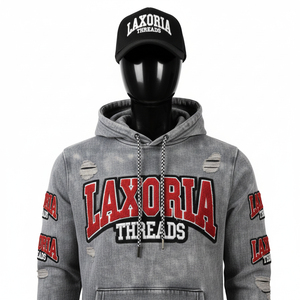 Conjunto de Sudadera con Capucha y Pantalones Deportivos Unisex, Grueso, con Bordado Desgastado, Cierre de Cremallera, Estilo Casual de Invierno - Product Image 1