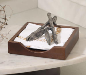 Porte-serviettes de qualité supérieure avec base en bois Idéal pour la cuisine et la salle à manger Porte-serviettes minimaliste avec base en bois - Product Image 1