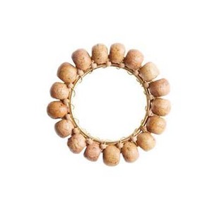 Gold Thick Round Stainless Steel Napkin <b>Ring</b> Decor With Wooden Beads High Quality Elegant Napkin <b>Ring</b> for Home & Hotels - Product Image 1