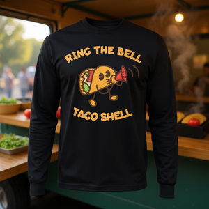 Camiseta de Manga Larga para Amantes y Elaboradores de Tacos, Camiseta Promocional con la Frase 'Ring the Bell Taco Shell' - Product Image 3