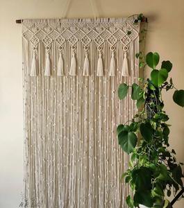 100% rideau de porte en macramé fait à la main avec cordon de coton disponible en gros auprès d'Isar International LLP décor à la maison élégant - Product Image 3