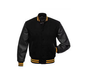 OEM personalizado Varsity chaqueta para los hombres de invierno PU cuero Bomber con secado rápido transpirable a prueba de viento características - Product Image 1