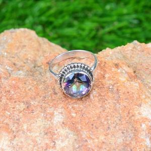 แหวนพลอย925สีบุษราคัมสีเงินแท้ทำด้วยมือเครื่องประดับวันครบรอบของขวัญสำหรับผู้หญิง - Product Image 3