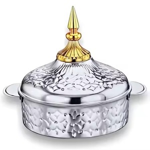 Casseroles en acier inoxydable à double paroi de style moderne, marmite avec couvercle en fonte, récipients pour garder les aliments au chaud - Product Image 6