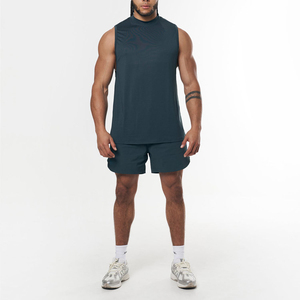 <b>Men's</b> Custom Logo Hip Hop Tank Tops 100% Cotton Quick Dry Knitted Sporty <b>Singlet</b> Plain Blank Gym Breathable Workout Tops - Product Image 2