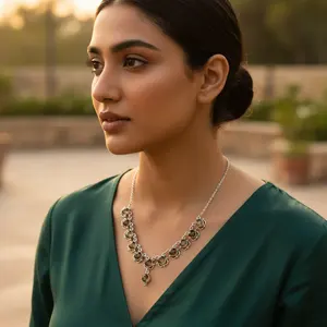 Collier en argent 925 avec cristal de quartz fumé pour femmes - Product Image 1