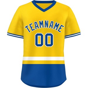 Jersey de béisbol de alta tecnología personalizado con cuello en V tela de malla de secado rápido camisa de softbol ajuste juvenil aparejos bordados sarga DISEÑO DE EE. UU. - Product Image 2