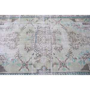 Tapis turc 5,1 x 8,9 pieds, grand tapis vintage, tapis persan vert bleu - Product Image 4